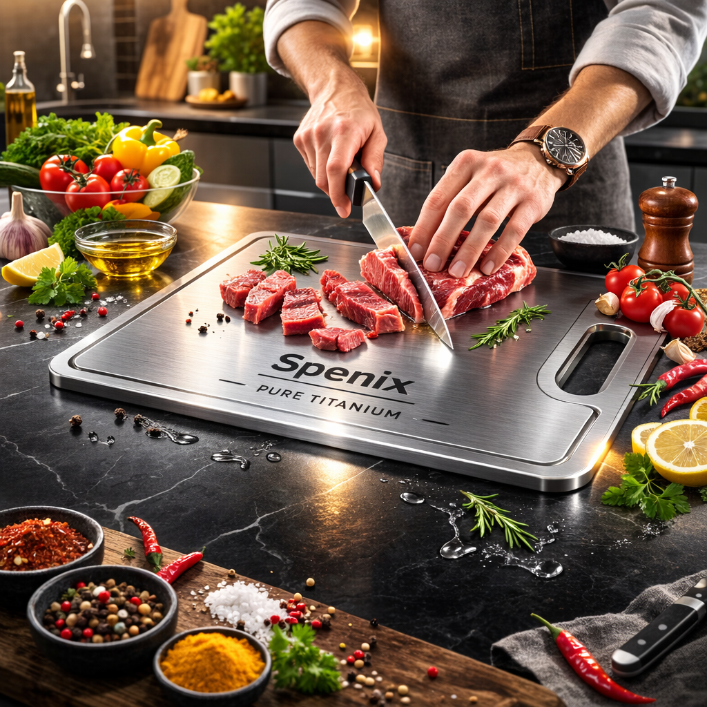 Spenix Titanium Cutting Board – Hygienic, Durable & Knife-Safe