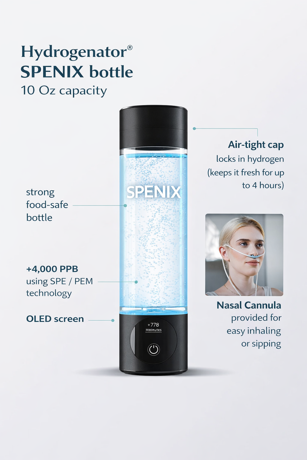 Spenix Hydrogen Water Bottle – Boost Energy & Hydration Fast