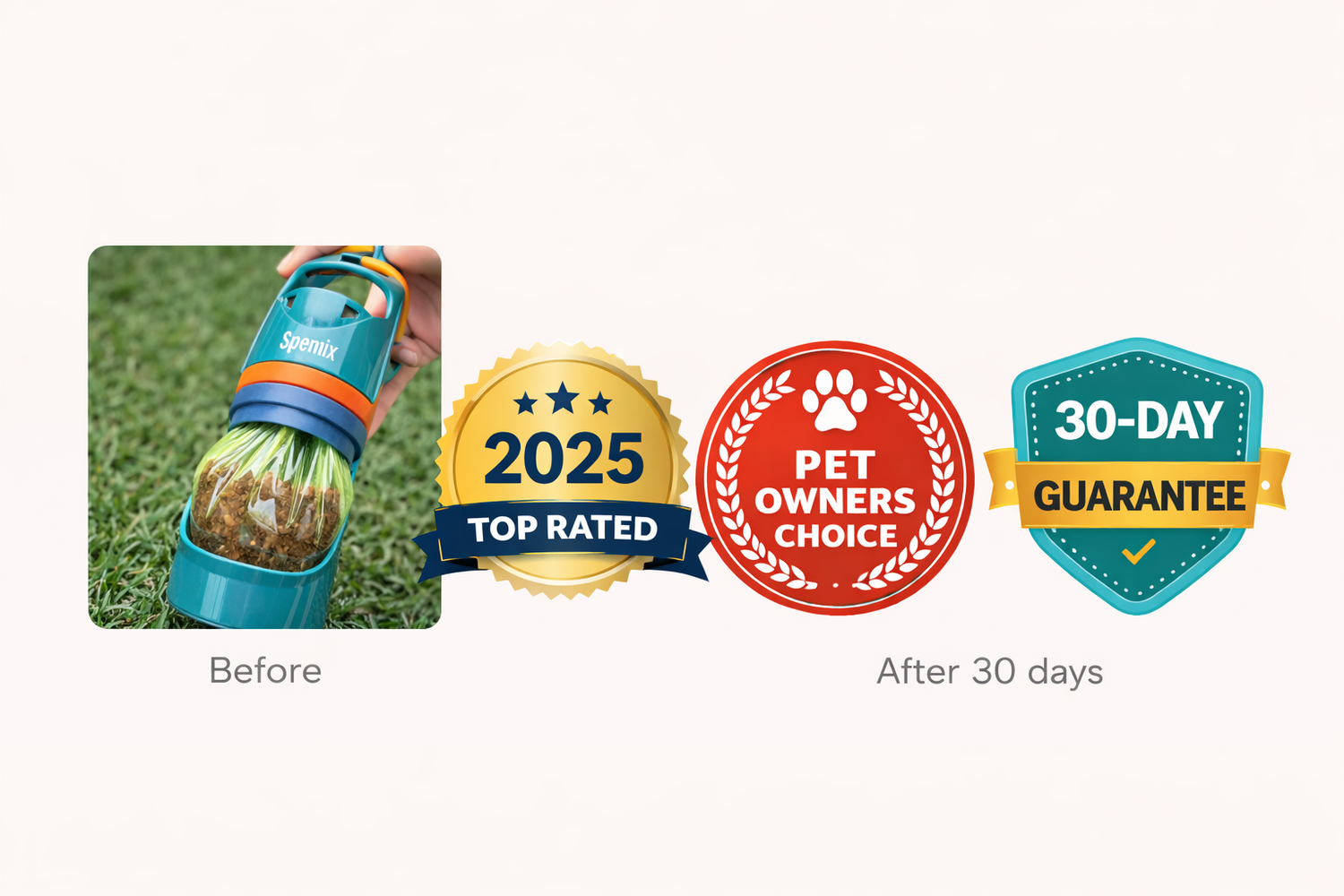 Spenix Dog Pooper Scooper – Hands-Free Cleaner with Bags