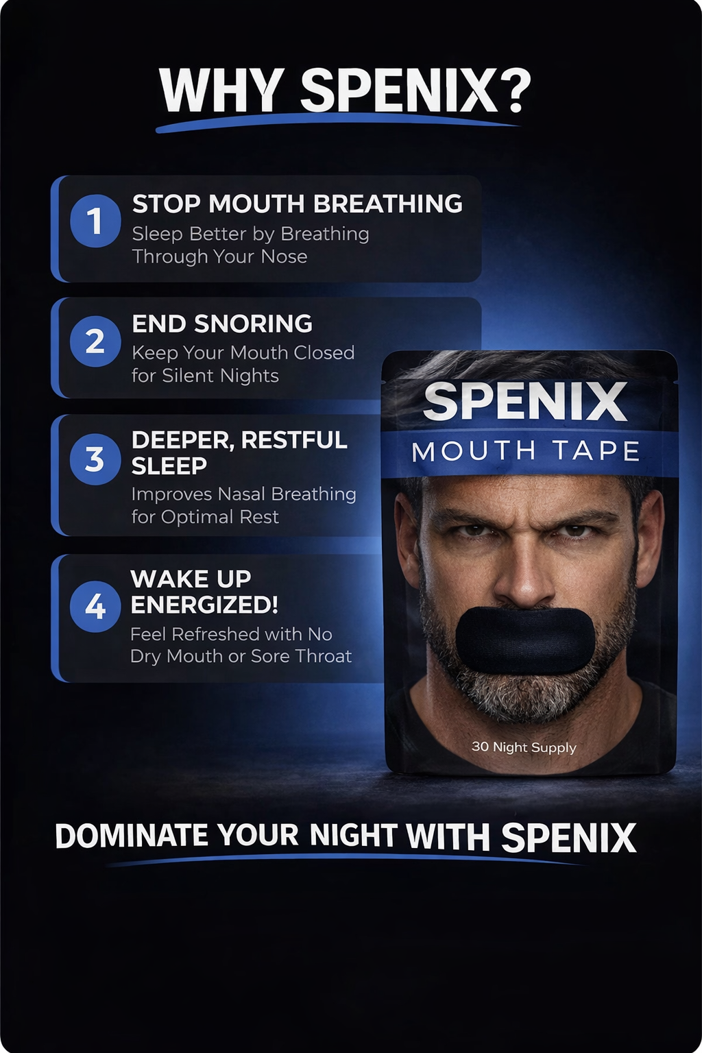 Spenix Mouth Tape – No Snoring, Deep Sleep, Better Breathing