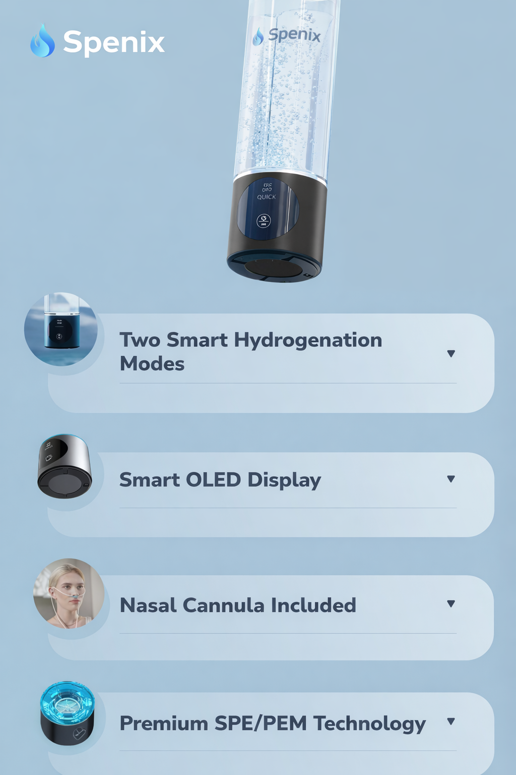 Spenix Hydrogen Water Bottle – Boost Energy & Hydration Fast