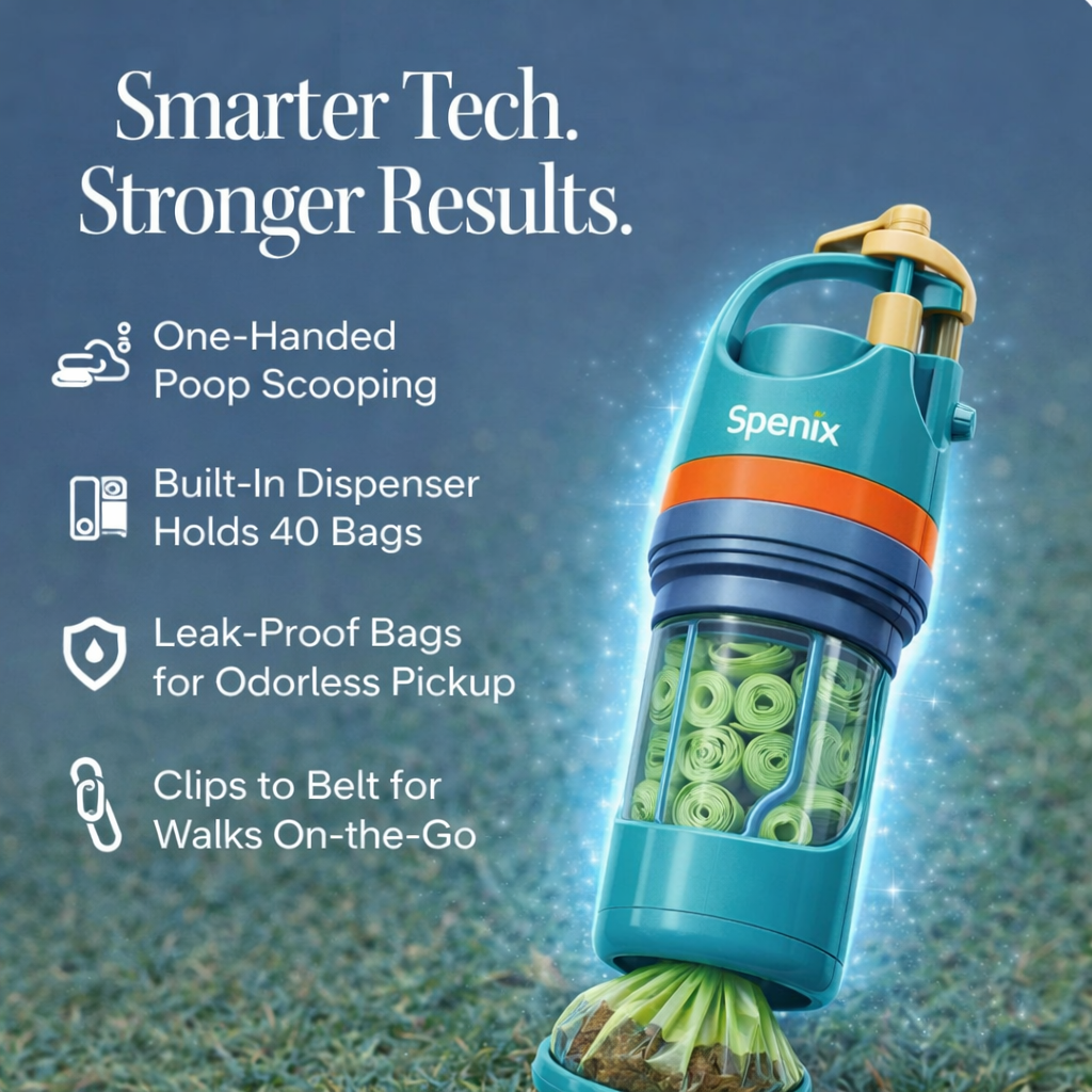 Spenix Dog Pooper Scooper – Hands-Free Cleaner with Bags