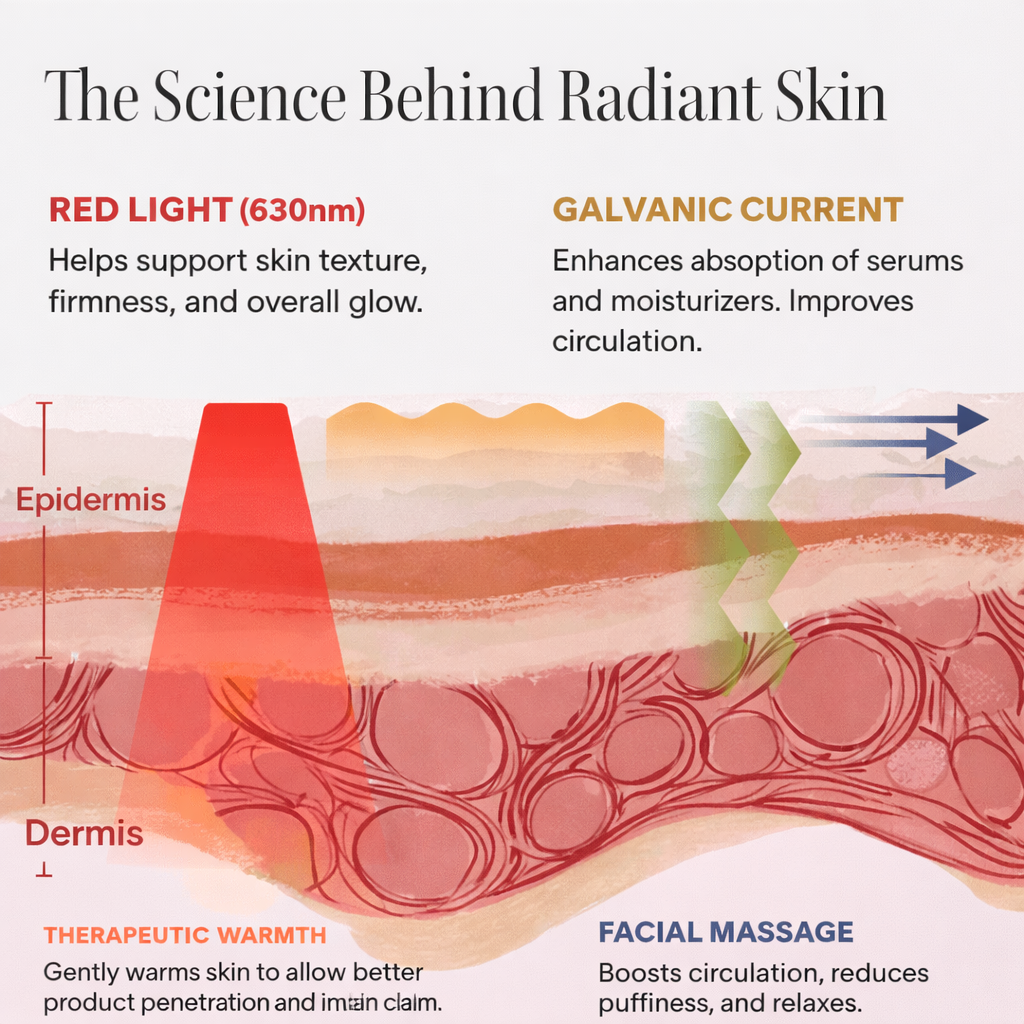 Spenix 4-in-1 Skincare Wand – Red Light Therapy Device
