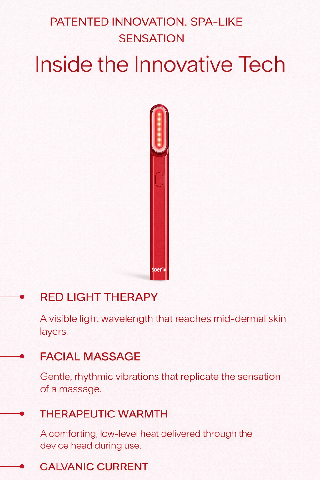 Spenix 4-in-1 Skincare Wand – Red Light Therapy Device