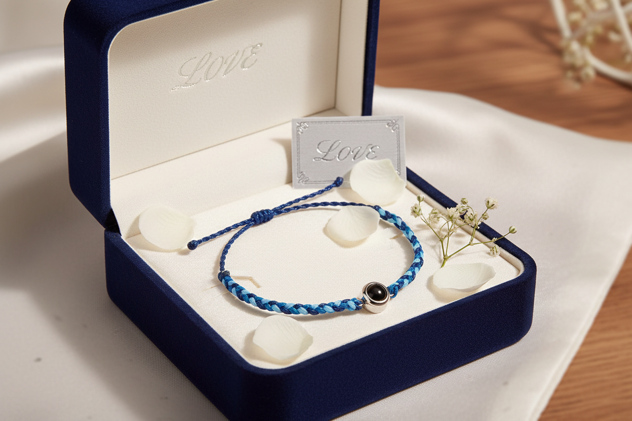 Gift box with blue bracelet