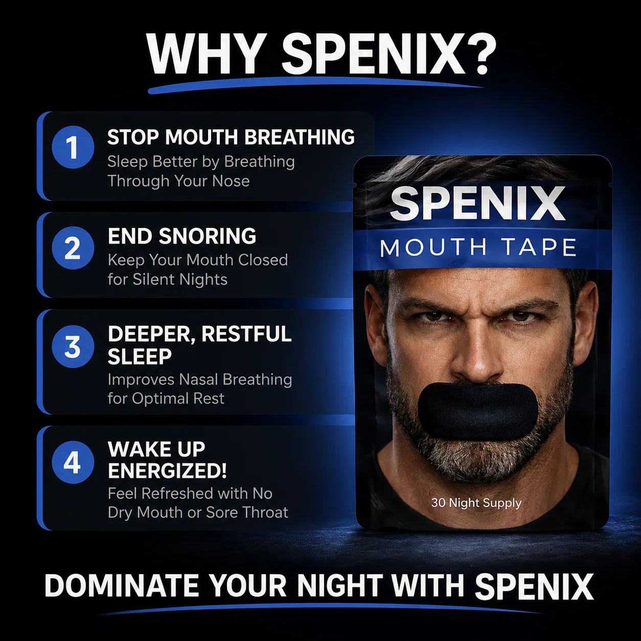 Spenix Mouth Tape – No Snoring, Deep Sleep, Better Breathing