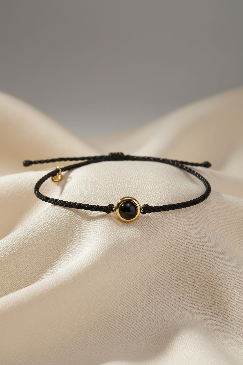 Portrait luxury bracelet on fabric